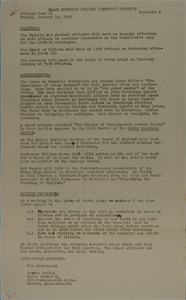 Image of Black Mountian College Community Bulletin College Year 11 Bulletin 4 Monday, October 18, 1943