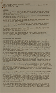 Image of Black Mountain College Community Bulletin College Year 11 Summer Bulletin 9 Monday, August 28, 1944