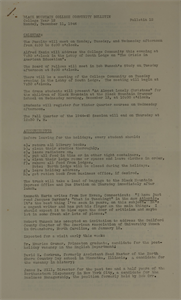 Image of Black Mountain College Community Bulletin College Year 12 Bulletin 12 Monday, Dec 11, 1944 